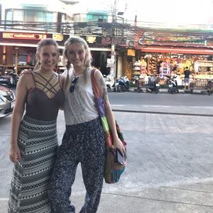 Black and White Tribal Print Maxi Skirt